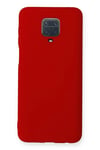 Mey İthalat®   Redmi Note 9 Pro Kılıf Nano içi Kadife Silikon - Kırmızı