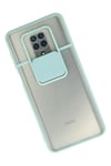 Mey İthalat®   Redmi Note 9 Pro Kılıf Palm Buzlu Kamera Sürgülü Silikon - Turkuaz