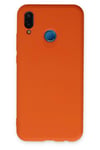 Mey İthalat®  Huawei P20 Lite Kılıf Nano içi Kadife Silikon - Turuncu