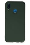 Mey İthalat®  Huawei P20 Lite Kılıf Nano içi Kadife Silikon - Koyu Yeşil