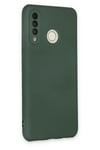 Mey İthalat®  Huawei P30 Lite Kılıf Nano içi Kadife Silikon - Koyu Yeşil