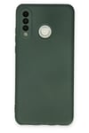 Mey İthalat®  Huawei P30 Lite Kılıf Nano içi Kadife Silikon - Koyu Yeşil