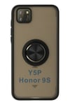 Mey İthalat®  Huawei Y5P Kılıf Montreal Yüzüklü Silikon Kapak - Siyah