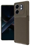 Mey İthalat®  İnfinix Smart 9 Kılıf Auto Focus Karbon Kapak - Kahverengi