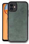 Mey İthalat®  iPhone 11 Kılıf Aras Deri Kapak - Koyu Yeşil