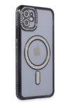 Mey İthalat®  iPhone 11 Kılıf Joke Simli Magneticsafe Kılıf - Siyah