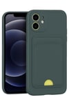 Mey İthalat®  iPhone 11 Kılıf Kelvin Kartvizitli Silikon - Koyu Yeşil