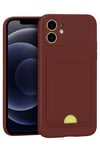 Mey İthalat®  iPhone 11 Kılıf Kelvin Kartvizitli Silikon - Bordo