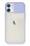 Mey İthalat®  iPhone 11 Kılıf Palm Buzlu Kamera Sürgülü Silikon - Lila