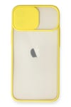 Mey İthalat®  iPhone 11 Kılıf Palm Buzlu Kamera Sürgülü Silikon - Sarı