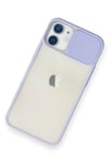 Mey İthalat®  iPhone 11 Kılıf Palm Buzlu Kamera Sürgülü Silikon - Lila