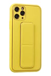 Mey İthalat®  iPhone 11 Pro Kılıf Coco Deri Standlı Kapak - Sarı