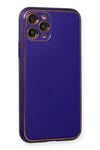 Mey İthalat®  iPhone 11 Pro Kılıf Coco Deri Silikon Kapak - Mor