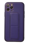 Mey İthalat®  iPhone 11 Pro Kılıf Coco Deri Standlı Kapak - Mor