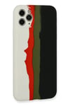 Mey İthalat®  iPhone 11 Pro Kılıf Ebruli Lansman Silikon - Beyaz-Siyah
