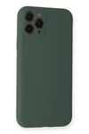 Mey İthalat®  iPhone 11 Pro Kılıf Nano içi Kadife Silikon - Koyu Yeşil