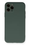 Mey İthalat®  iPhone 11 Pro Kılıf Nano içi Kadife Silikon - Koyu Yeşil