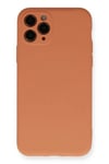 Mey İthalat®  iPhone 11 Pro Kılıf Nano içi Kadife Silikon - Mat Turuncu