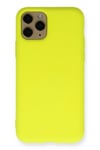 Mey İthalat®  iPhone 11 Pro Kılıf Nano içi Kadife Silikon - Sarı