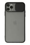 Mey İthalat®  iPhone 11 Pro Kılıf Palm Buzlu Kamera Sürgülü Silikon - Siyah