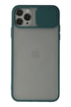 Mey İthalat®  iPhone 11 Pro Kılıf Palm Buzlu Kamera Sürgülü Silikon - Yeşil