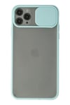 Mey İthalat®  iPhone 11 Pro Kılıf Palm Buzlu Kamera Sürgülü Silikon - Turkuaz