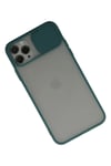 Mey İthalat®  iPhone 11 Pro Kılıf Palm Buzlu Kamera Sürgülü Silikon - Yeşil
