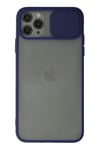 Mey İthalat®  iPhone 11 Pro Kılıf Palm Buzlu Kamera Sürgülü Silikon - Lacivert