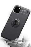 Mey İthalat®  iPhone 11 Pro Kılıf Range Yüzüklü Silikon - Siyah-Kırmızı