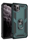 Mey İthalat®  iPhone 11 Pro Kılıf Sofya Yüzüklü Silikon Kapak - Yeşil