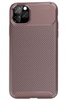 Mey İthalat®  iPhone 11 Pro Max Kılıf Auto Focus Karbon Kapak - Kahverengi