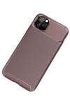 Mey İthalat®  iPhone 11 Pro Max Kılıf Auto Focus Karbon Kapak - Kahverengi