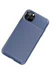 Mey İthalat®  iPhone 11 Pro Max Kılıf Auto Focus Karbon Kapak - Lacivert