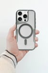 Mey İthalat®  iPhone 11 Pro Max Kılıf Boyi Magsafe Silikon Kapak - Gümüş