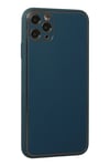 Mey İthalat®  iPhone 11 Pro Max Kılıf Coco Deri Silikon Kapak - Mavi