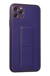 Mey İthalat®  iPhone 11 Pro Max Kılıf Coco Deri Standlı Kapak - Mor