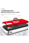 Mey İthalat®  iPhone 11 Pro Max Kılıf Elit Yüzüklü Kapak - Kırmızı