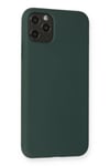 Mey İthalat®  iPhone 11 Pro Max Kılıf Nano içi Kadife Silikon - Koyu Yeşil