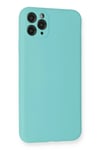 Mey İthalat®  iPhone 11 Pro Max Kılıf Nano içi Kadife Silikon - Turkuaz
