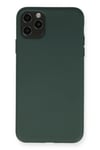 Mey İthalat®  iPhone 11 Pro Max Kılıf Nano içi Kadife Silikon - Koyu Yeşil