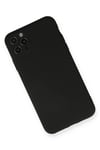 Mey İthalat®  iPhone 11 Pro Max Kılıf Nano içi Kadife Silikon - Siyah