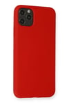 Mey İthalat®  iPhone 11 Pro Max Kılıf Nano içi Kadife Silikon - Kırmızı