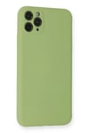 Mey İthalat®  iPhone 11 Pro Max Kılıf Nano içi Kadife Silikon- Yeşil