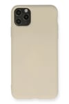 Mey İthalat®  iPhone 11 Pro Max Kılıf Nano içi Kadife Silikon - Bej