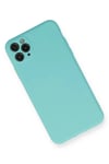 Mey İthalat®  iPhone 11 Pro Max Kılıf Nano içi Kadife Silikon - Turkuaz