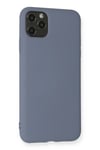 Mey İthalat®  iPhone 11 Pro Max Kılıf Nano içi Kadife Silikon - Gri