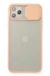 Mey İthalat®  iPhone 11 Pro Max Kılıf Palm Buzlu Kamera Sürgülü Silikon - Pembe
