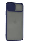 Mey İthalat®  iPhone 11 Pro Max Kılıf Palm Buzlu Kamera Sürgülü Silikon - Lacivert