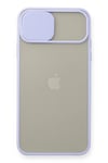 Mey İthalat®  iPhone 11 Pro Max Kılıf Palm Buzlu Kamera Sürgülü Silikon - Lila