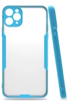 Mey İthalat®  iPhone 11 Pro Max Kılıf Platin Silikon - Mavi